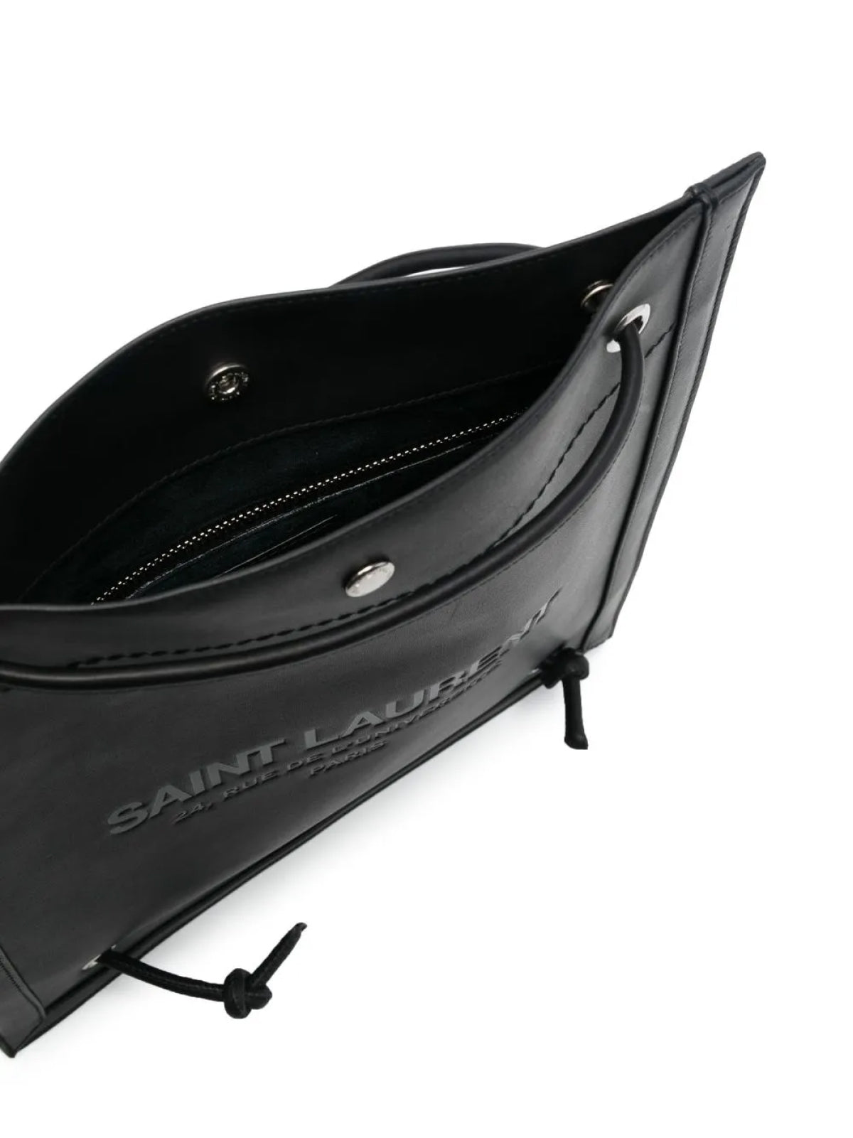 SAINT LAURENT Mini Logo Flat Crossbody Handbag - 30x28x1 cm
