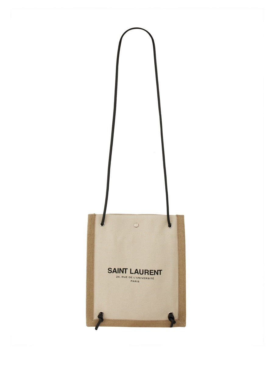SAINT LAURENT Logo Print Adjustable Shoulder Backpack