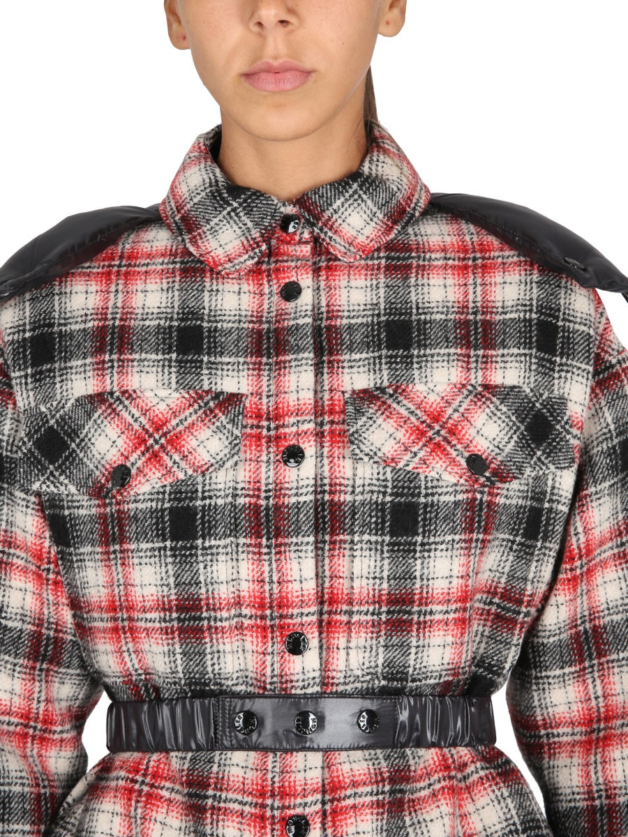 MONCLER Reversible Padded Shirt Dress with Removable Hood for Women