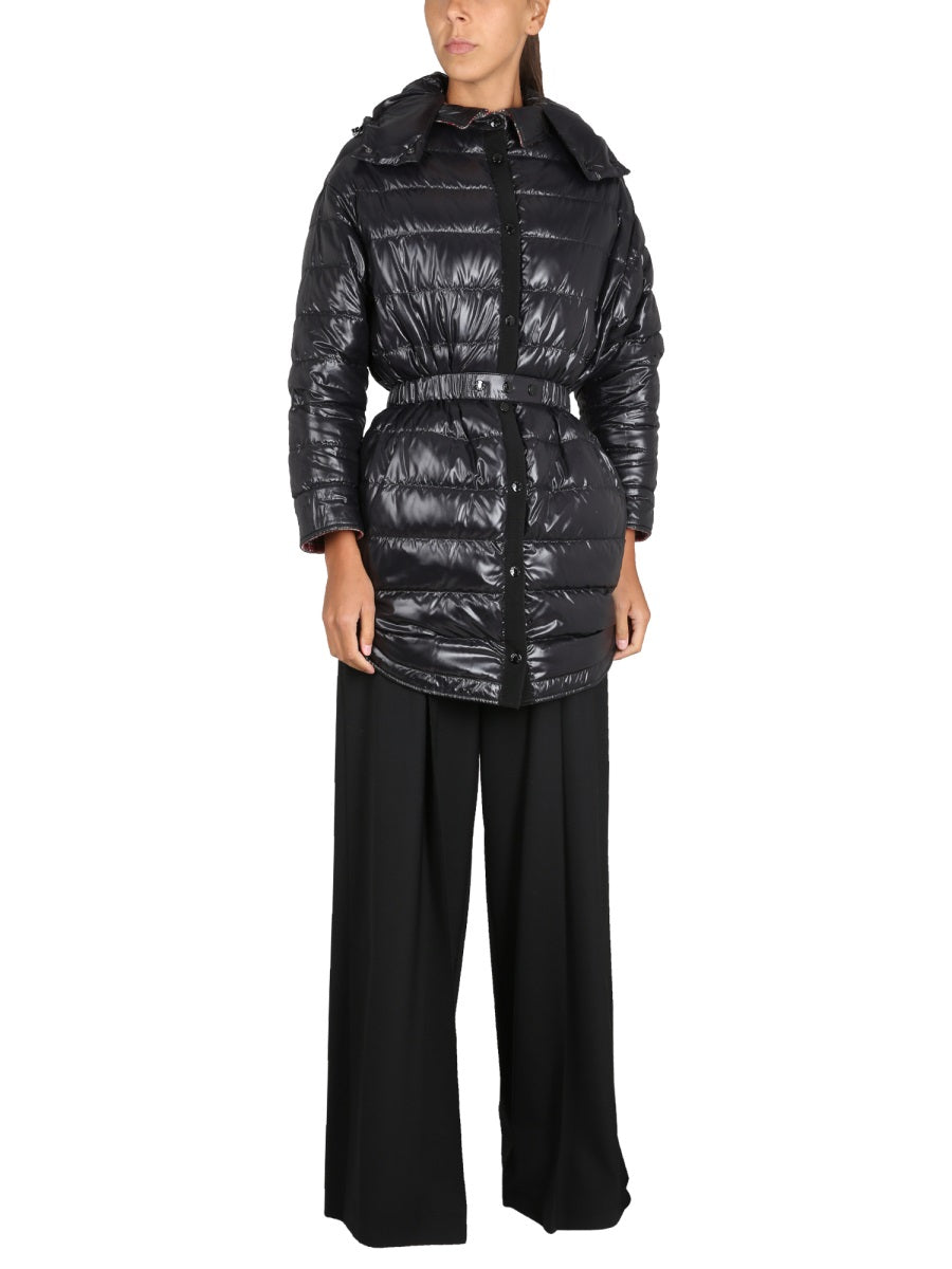 MONCLER Reversible Padded Shirt Dress with Removable Hood for Women