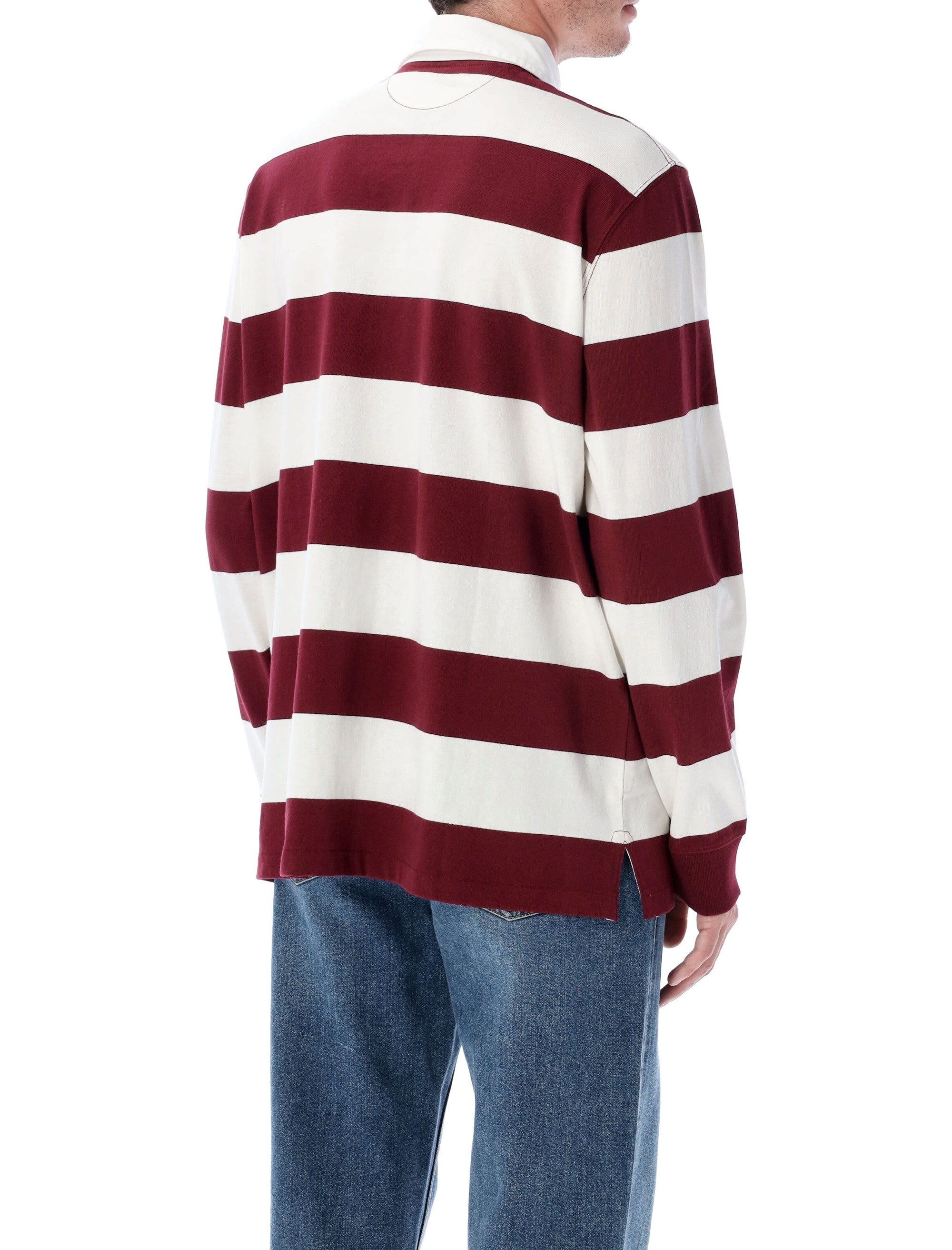 POLO RALPH LAUREN Iconic Cotton Striped Rugby Shirt - Large Size