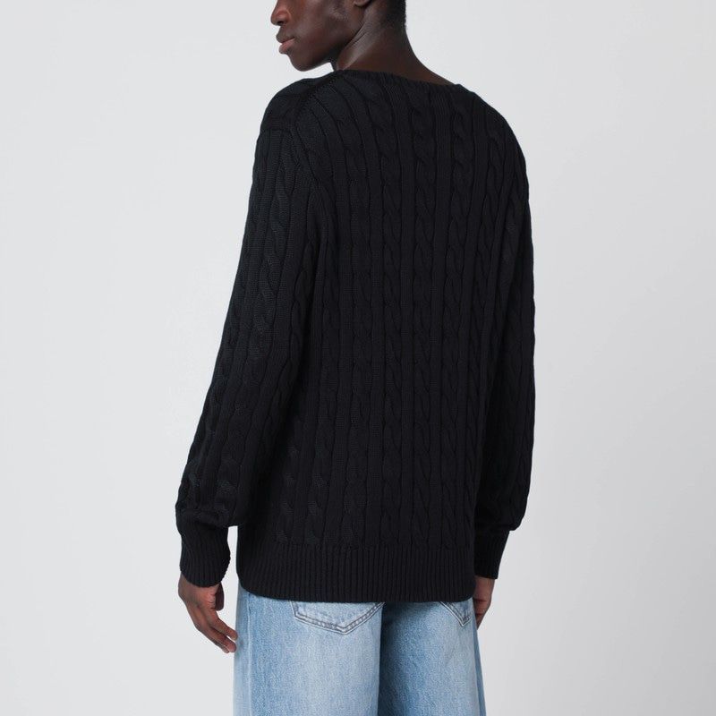 POLO RALPH LAUREN Men's Cable Knit Sweater - Black