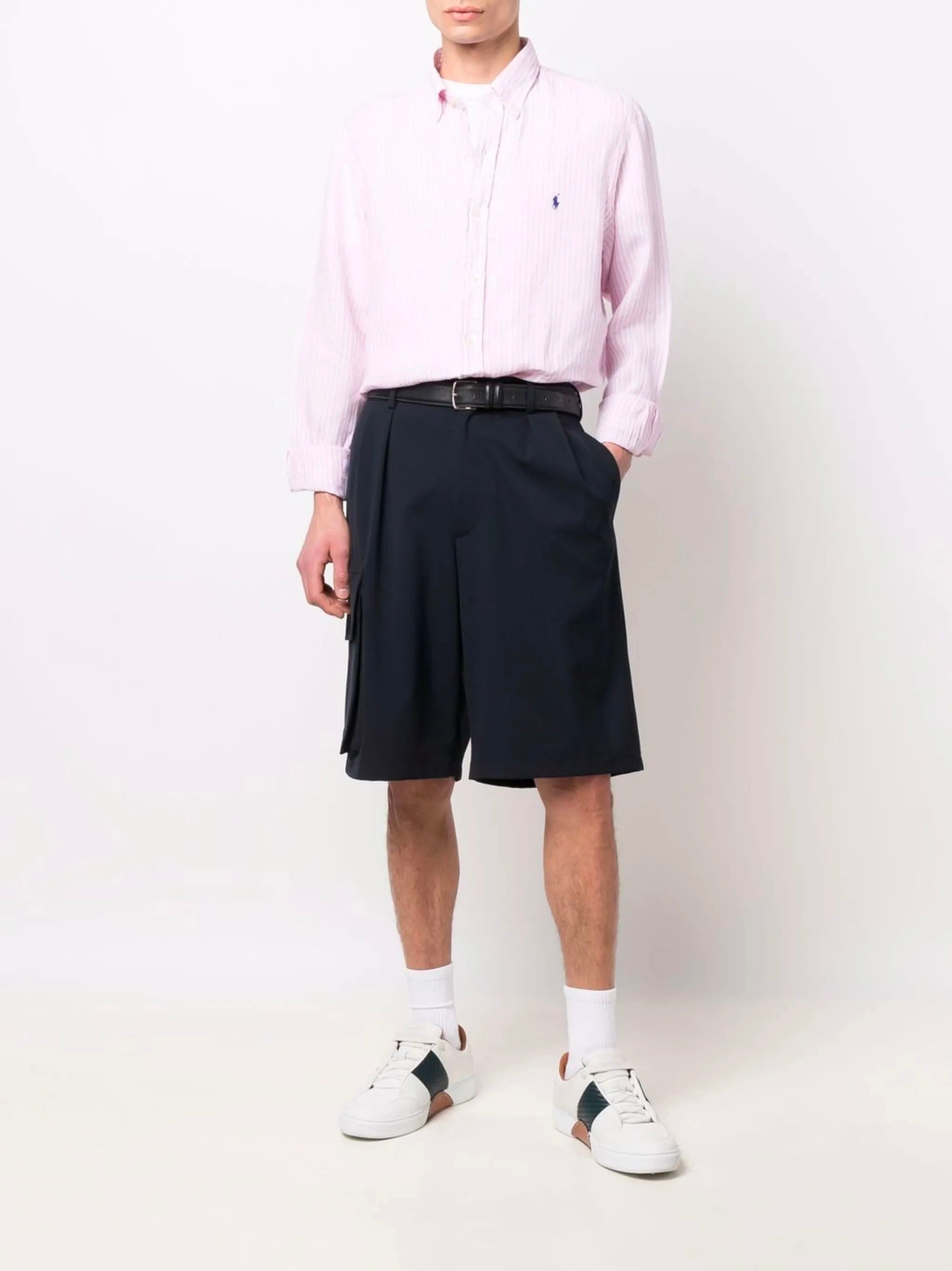 POLO RALPH LAUREN Custom Fit Striped Linen Shirt - Size M