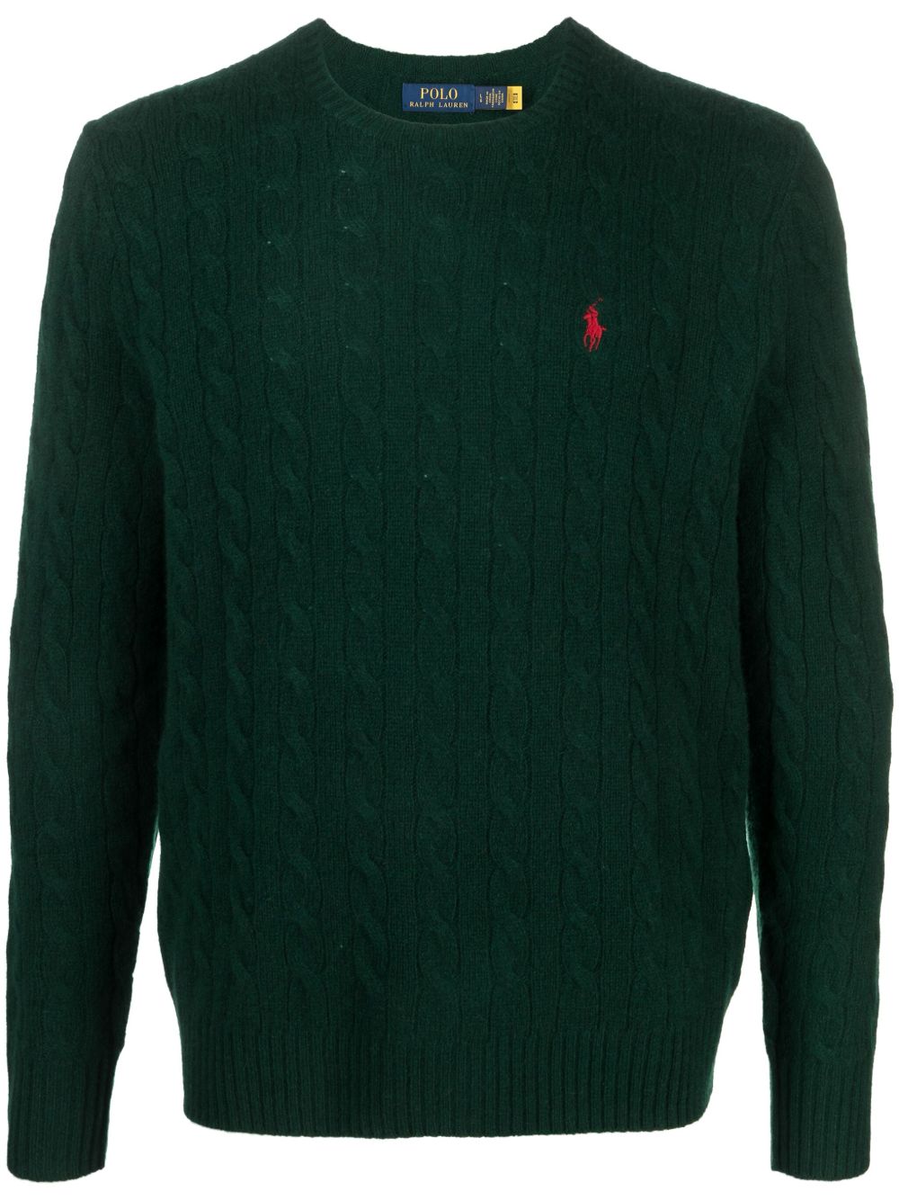 POLO RALPH LAUREN Wool and Cashmere Crewneck Sweater with Logo - Regular Fit