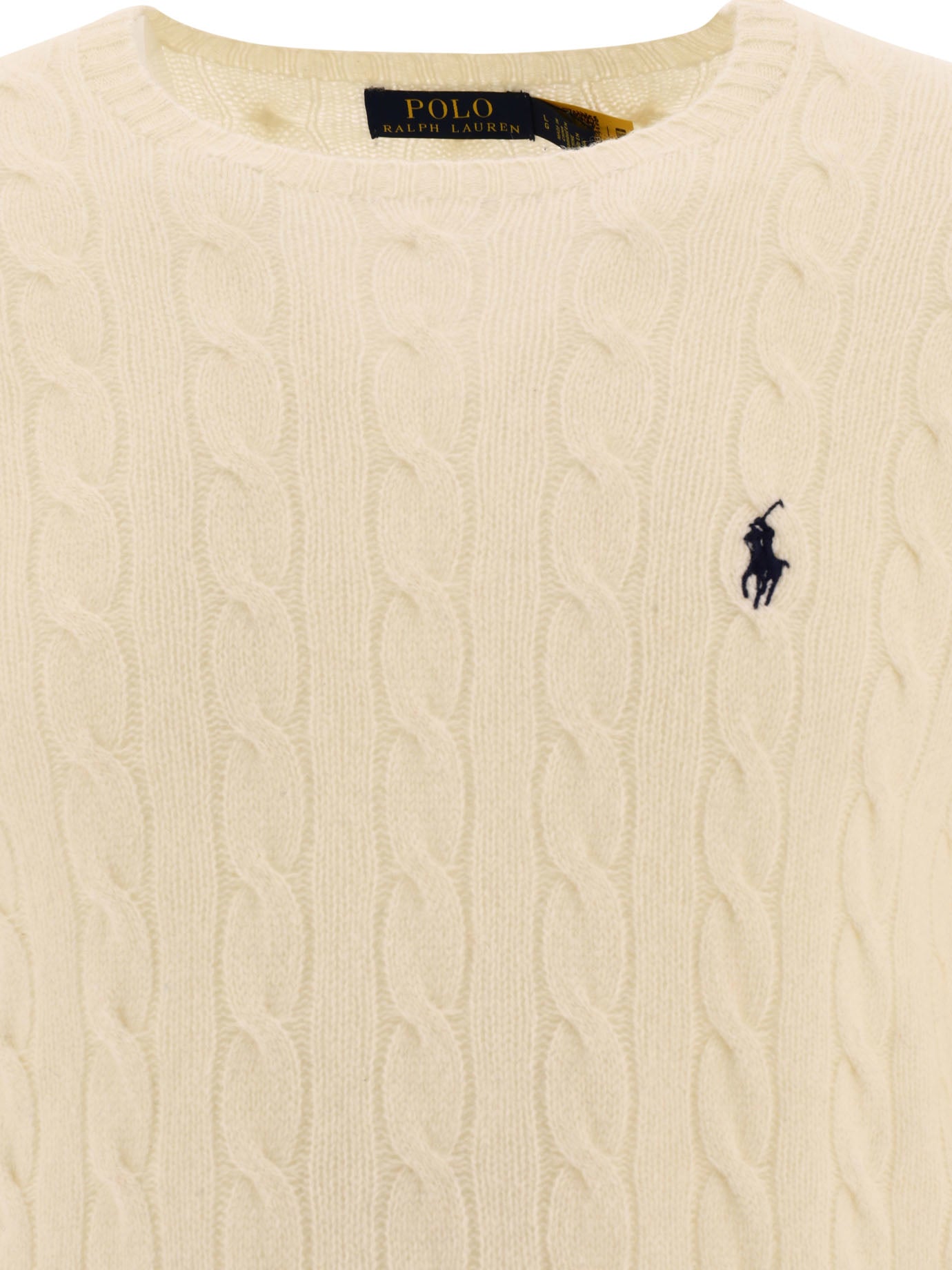 POLO RALPH LAUREN Wool and Cashmere Crewneck Sweater with Logo - Regular Fit