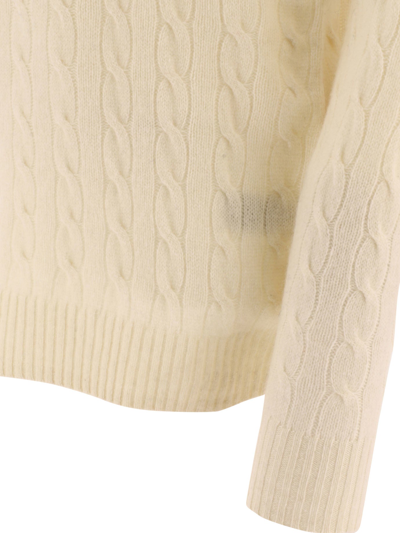 POLO RALPH LAUREN Wool and Cashmere Crewneck Sweater with Logo - Regular Fit