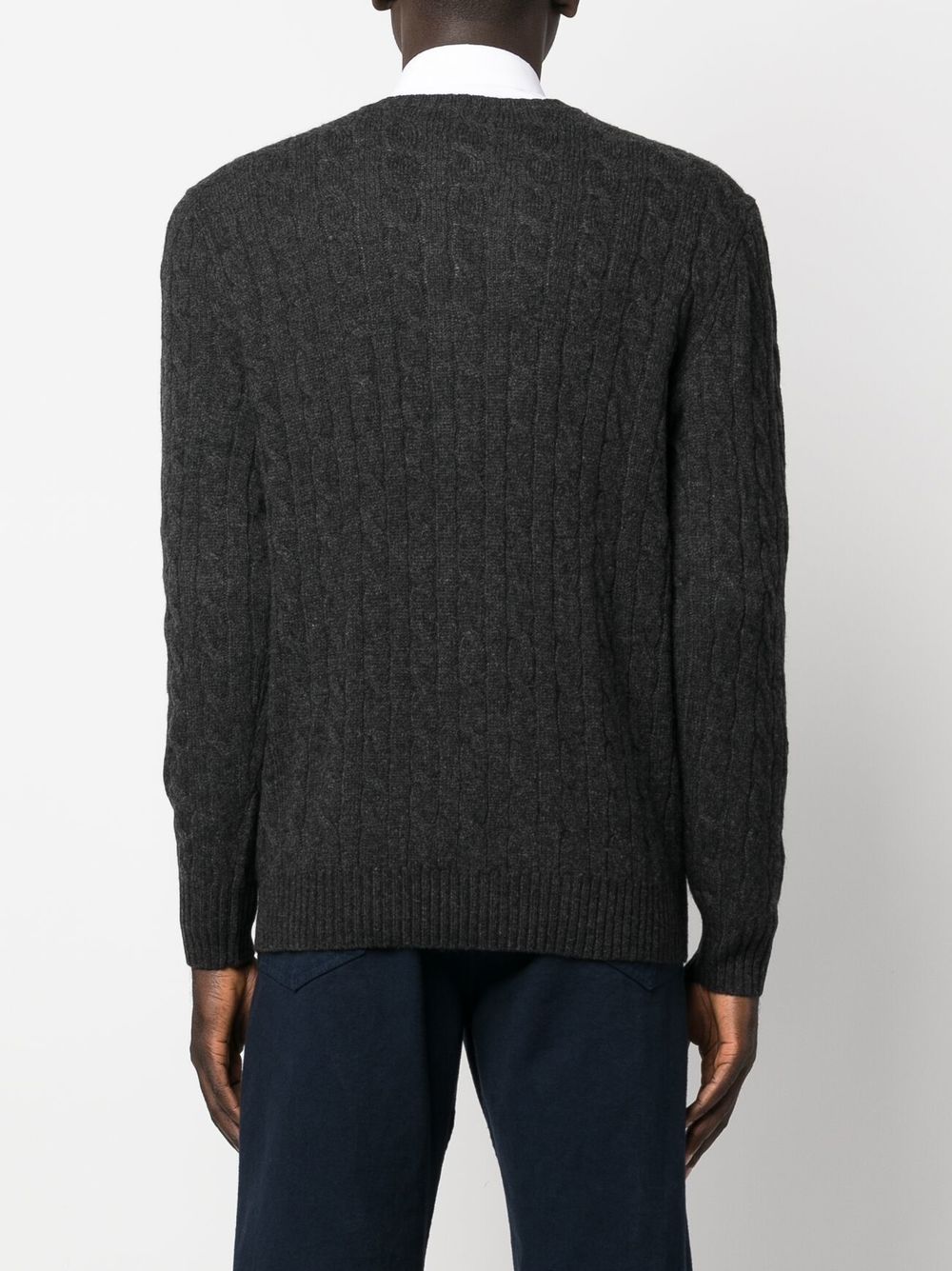 POLO RALPH LAUREN Men's Cable Wool and Cashmere Sweater - Size M