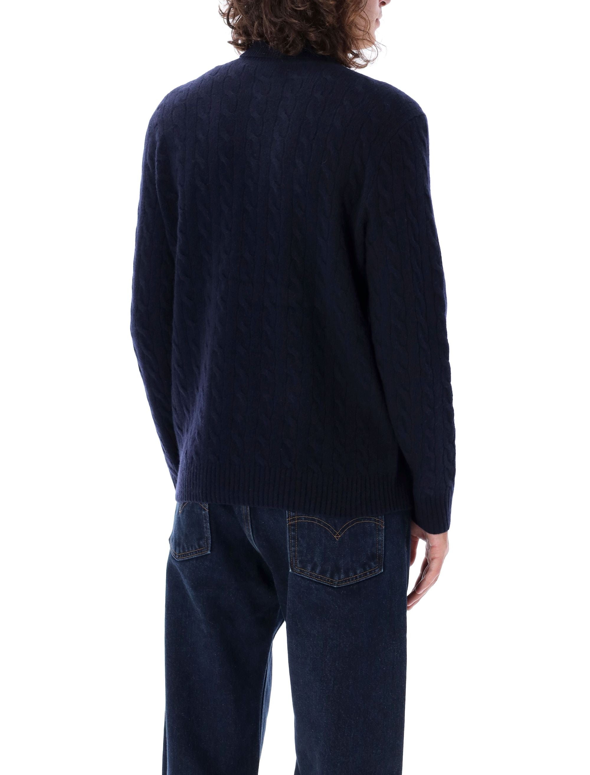 POLO RALPH LAUREN Men's Cable Knit High-Neck Sweater - Size L