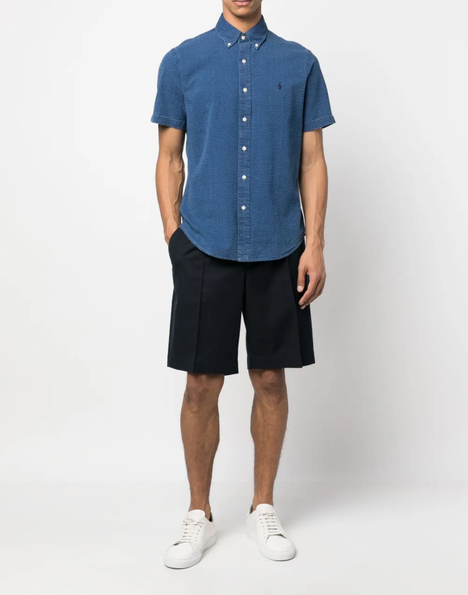 POLO RALPH LAUREN Seersucker Logo Short Sleeve Shirt for Men