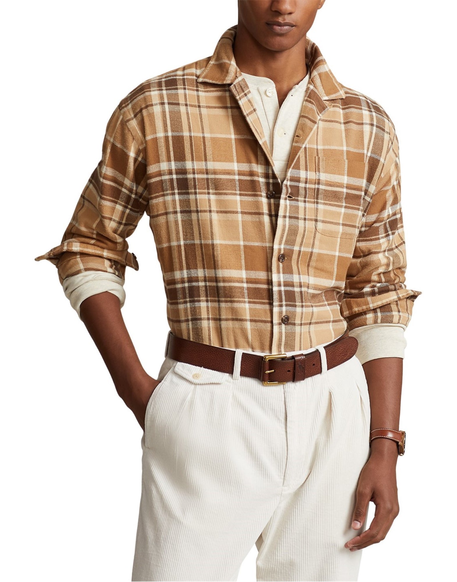 POLO RALPH LAUREN Plaid Brushed Cotton Shirt
