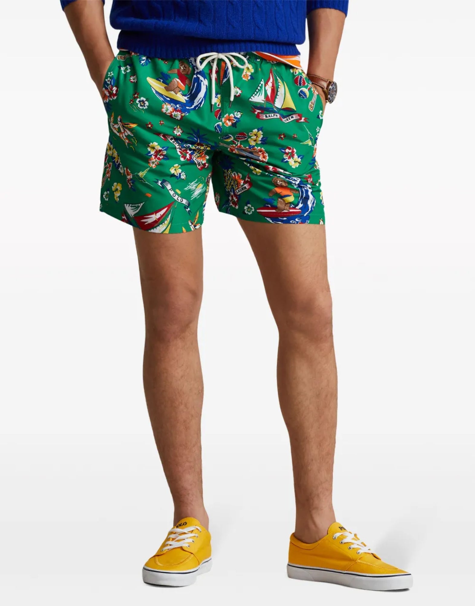 POLO RALPH LAUREN Surfer Bear Traveler Mid Swim Shorts
