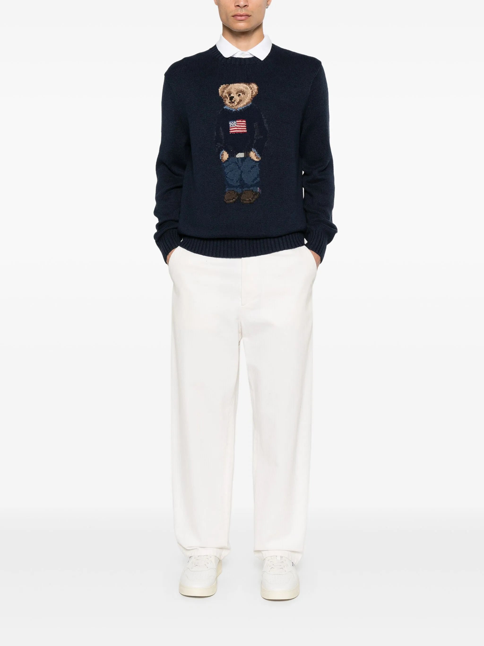 POLO RALPH LAUREN Classic Crewneck Bear Print Sweater