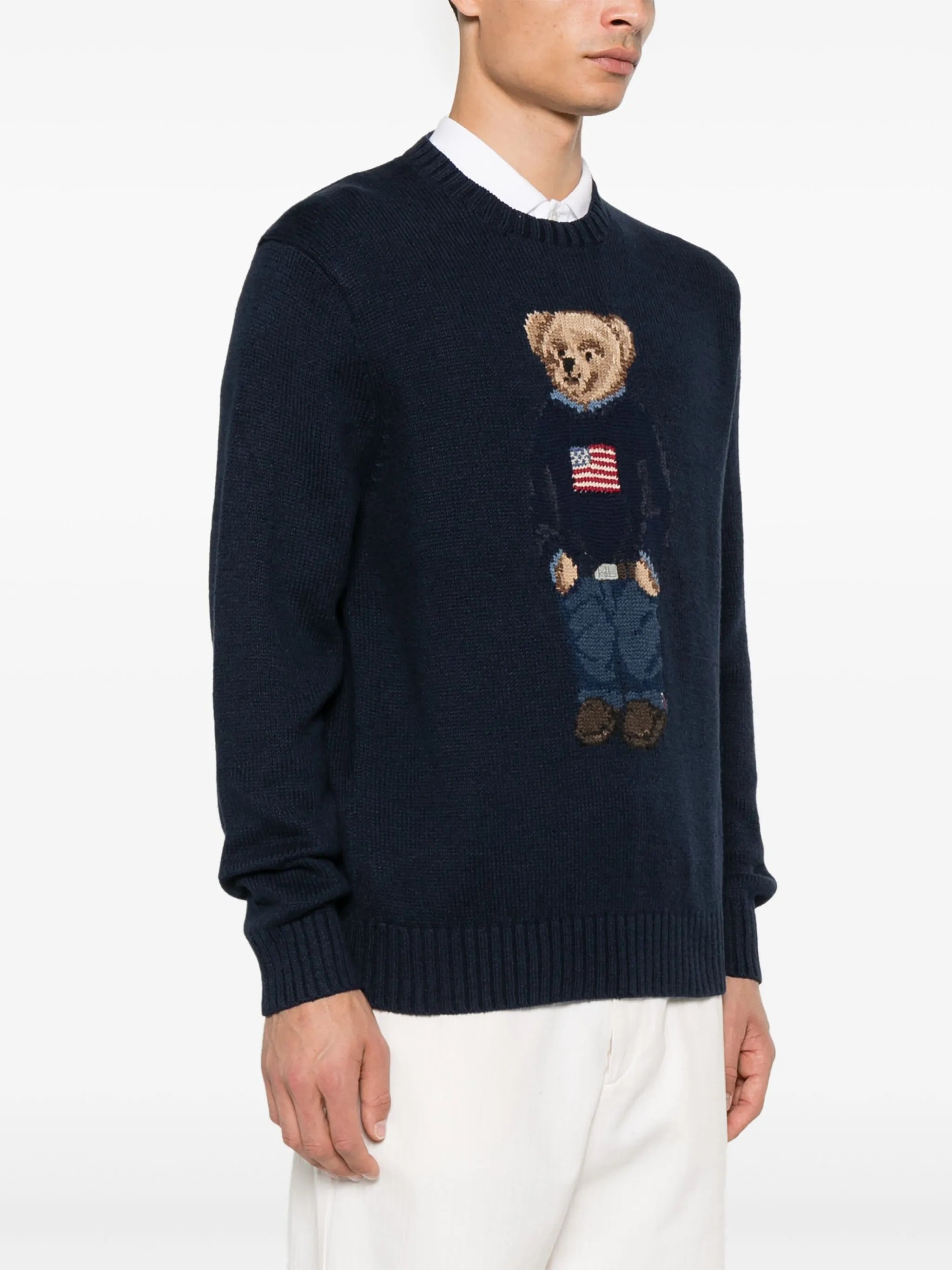 POLO RALPH LAUREN Classic Crewneck Bear Print Sweater