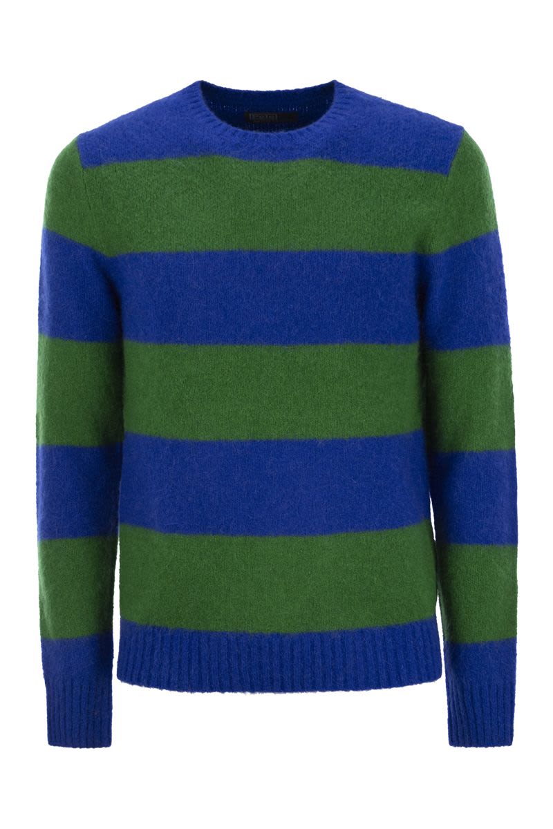 POLO RALPH LAUREN Striped T-Shirt with Suede Patches - Regular Fit