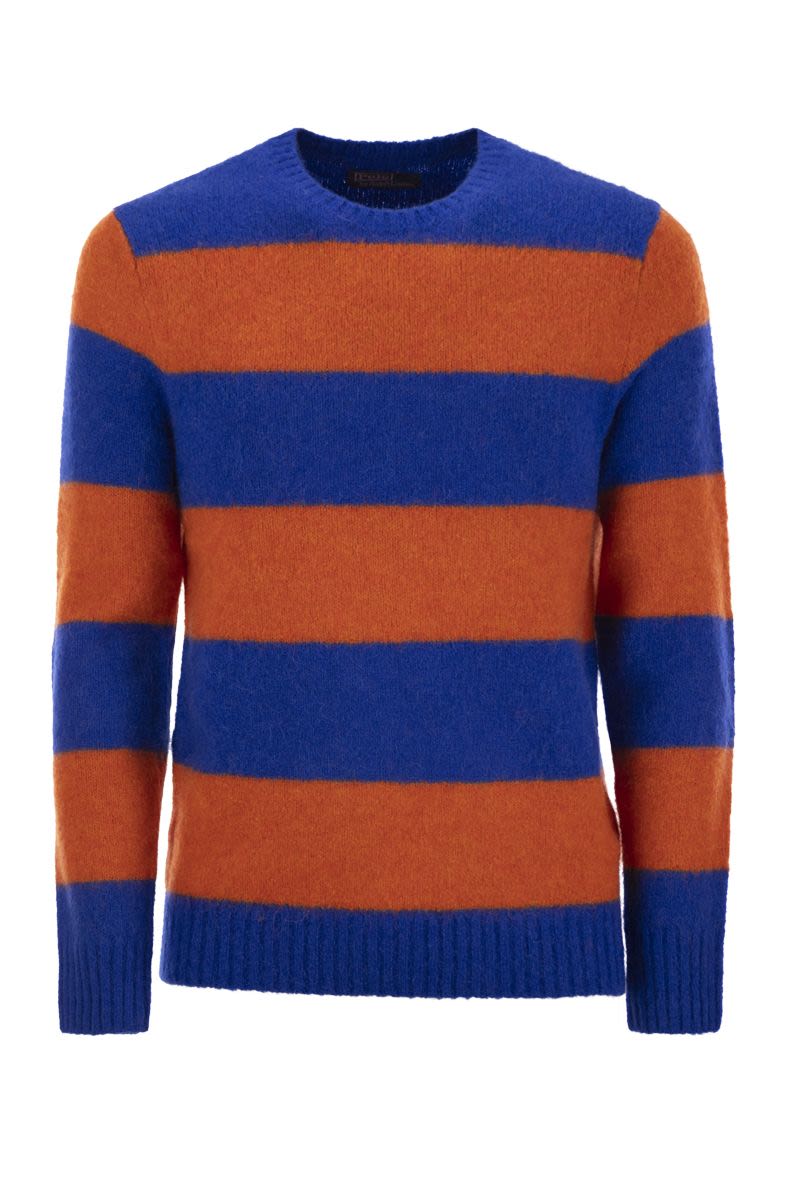 POLO RALPH LAUREN Striped T-Shirt with Suede Patches for Men