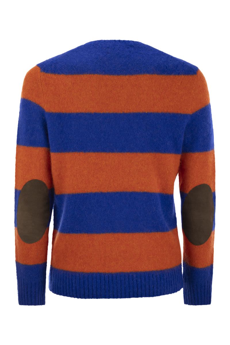 POLO RALPH LAUREN Striped T-Shirt with Suede Patches for Men