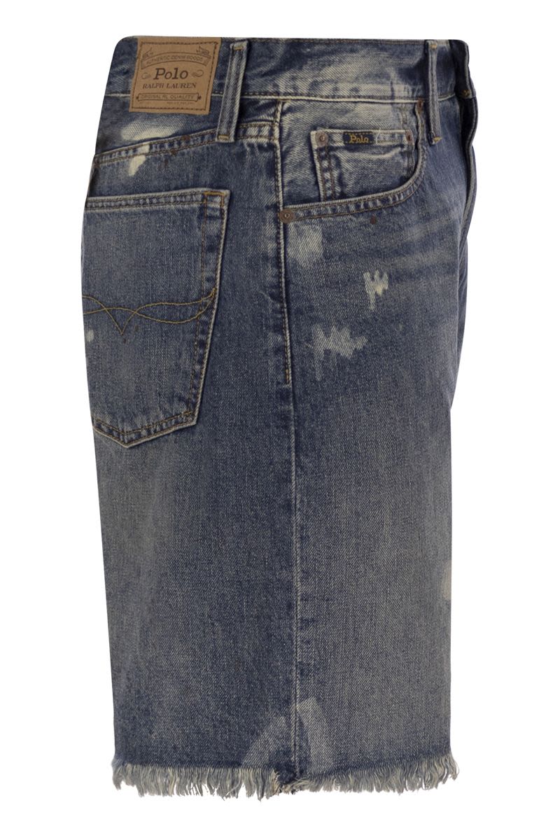 POLO RALPH LAUREN Classic Vintage High-Waisted Denim Shorts 20.3 CM