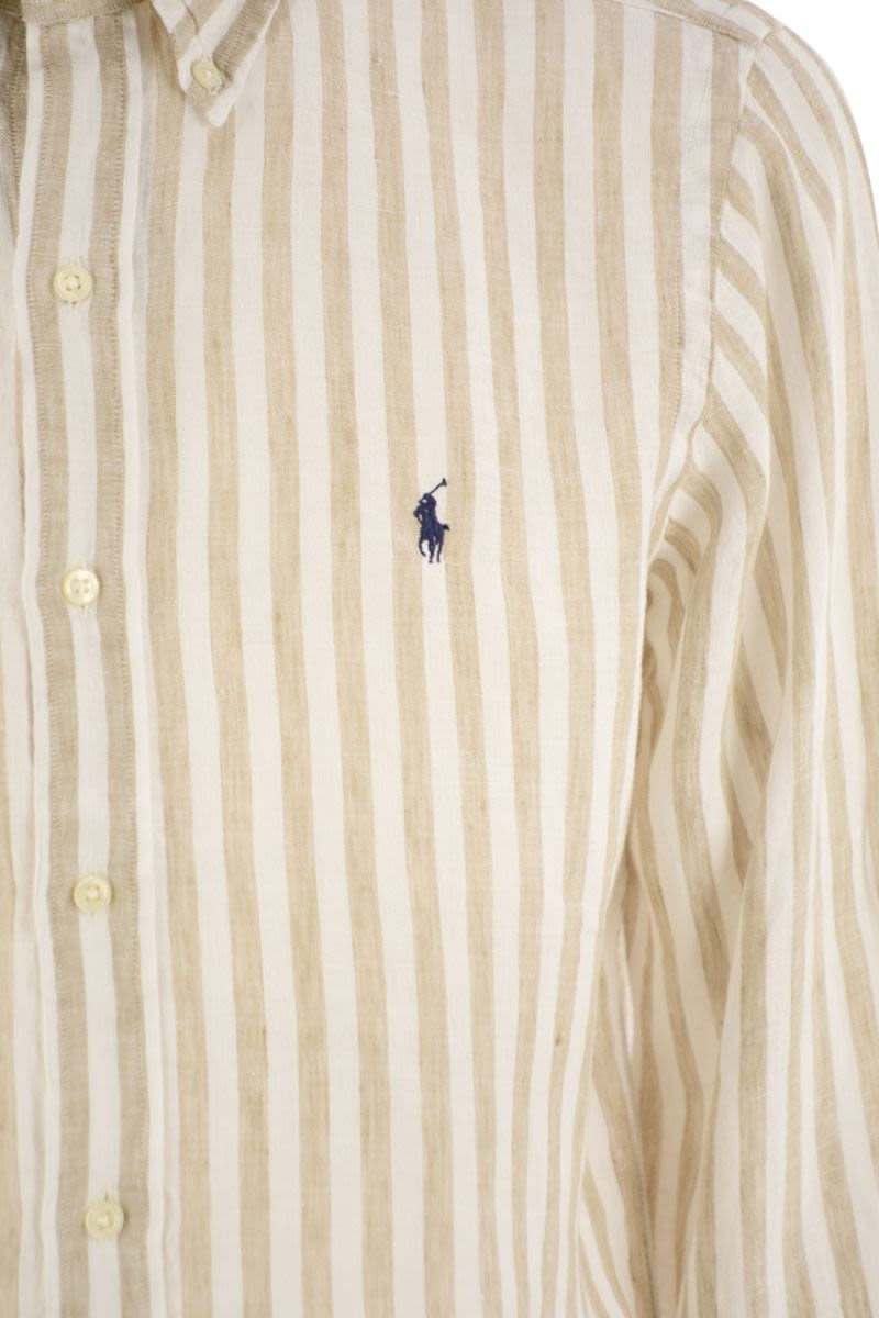 POLO RALPH LAUREN Custom-Fit Striped Linen Shirt for Men