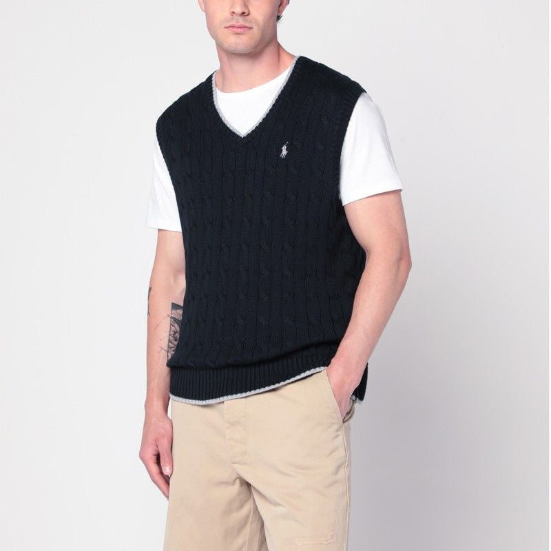 POLO RALPH LAUREN Cable-Knit V-Neck Vest for Men
