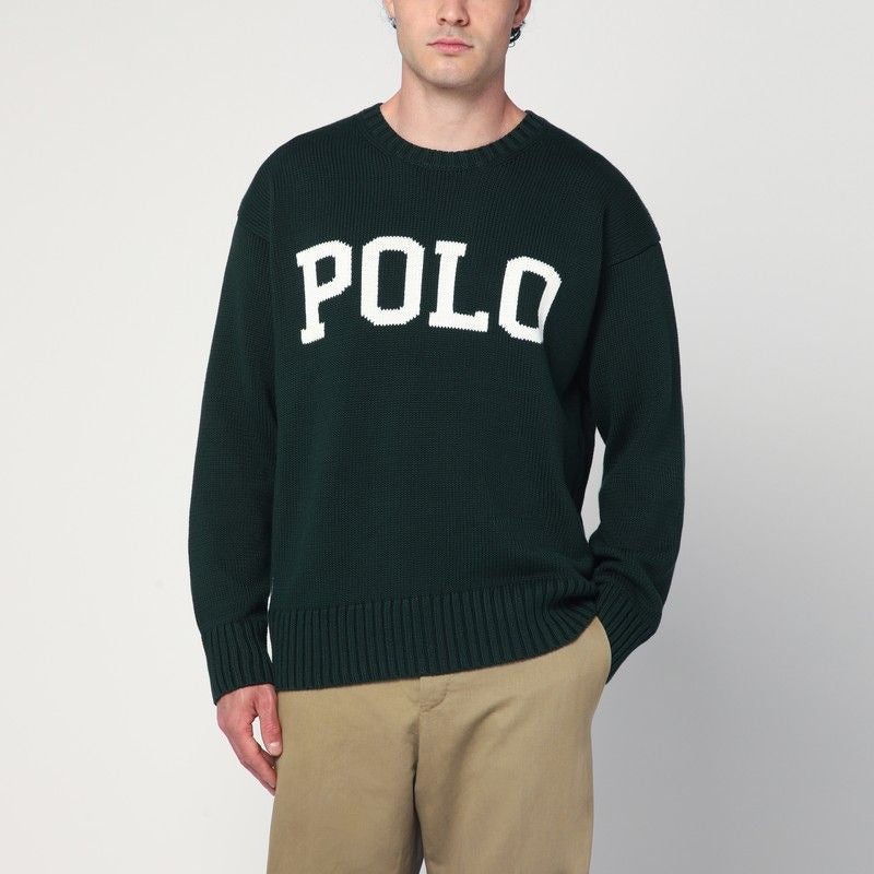 POLO RALPH LAUREN Big-Fit Crew Neck Sweater with Inlaid Logo