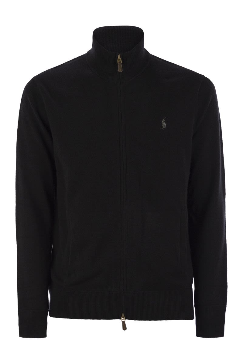 POLO RALPH LAUREN Wool Zip-Up Sweater with Mock Neck - Regular Fit