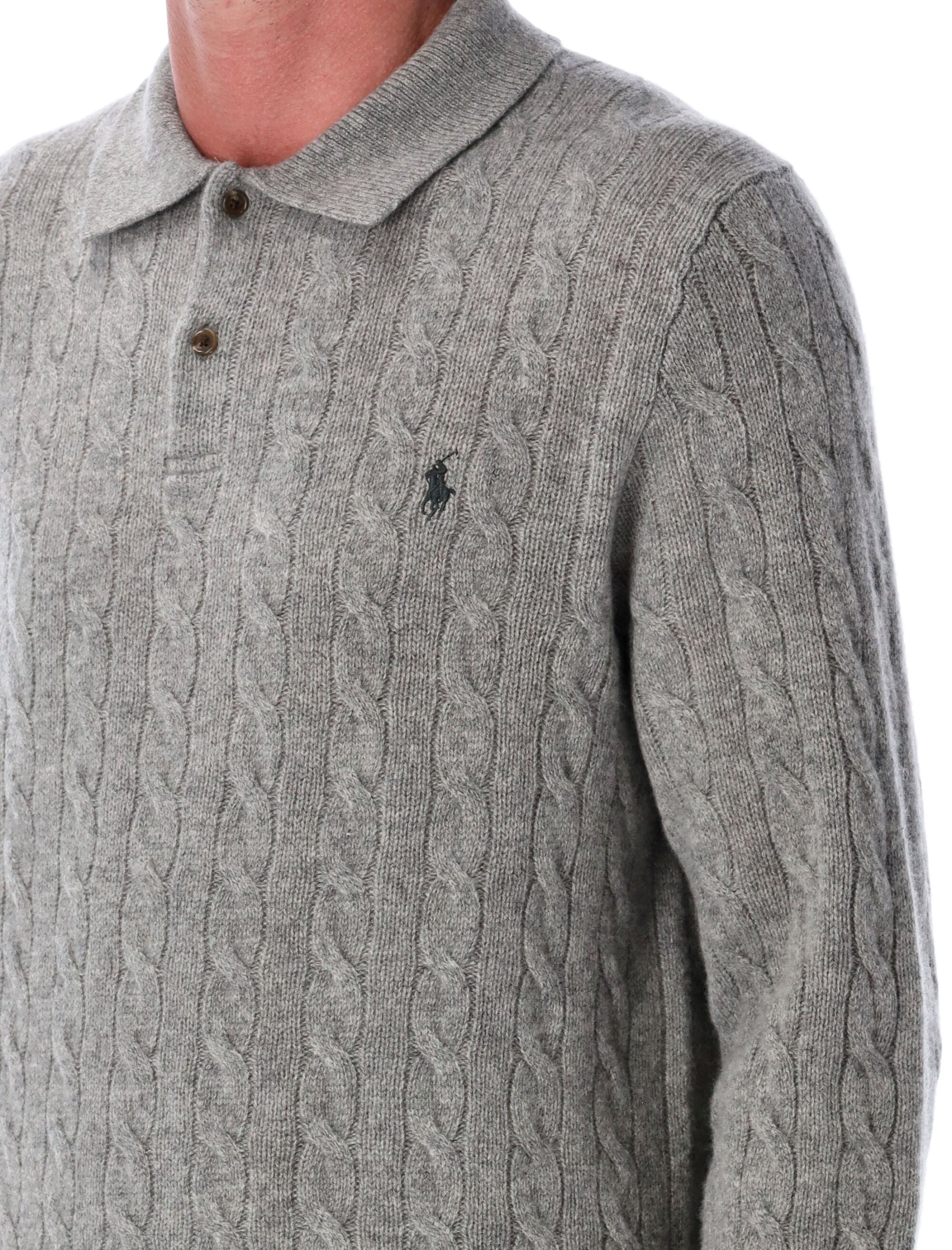 POLO RALPH LAUREN Cable Knit Polo for Men - FW25 Collection