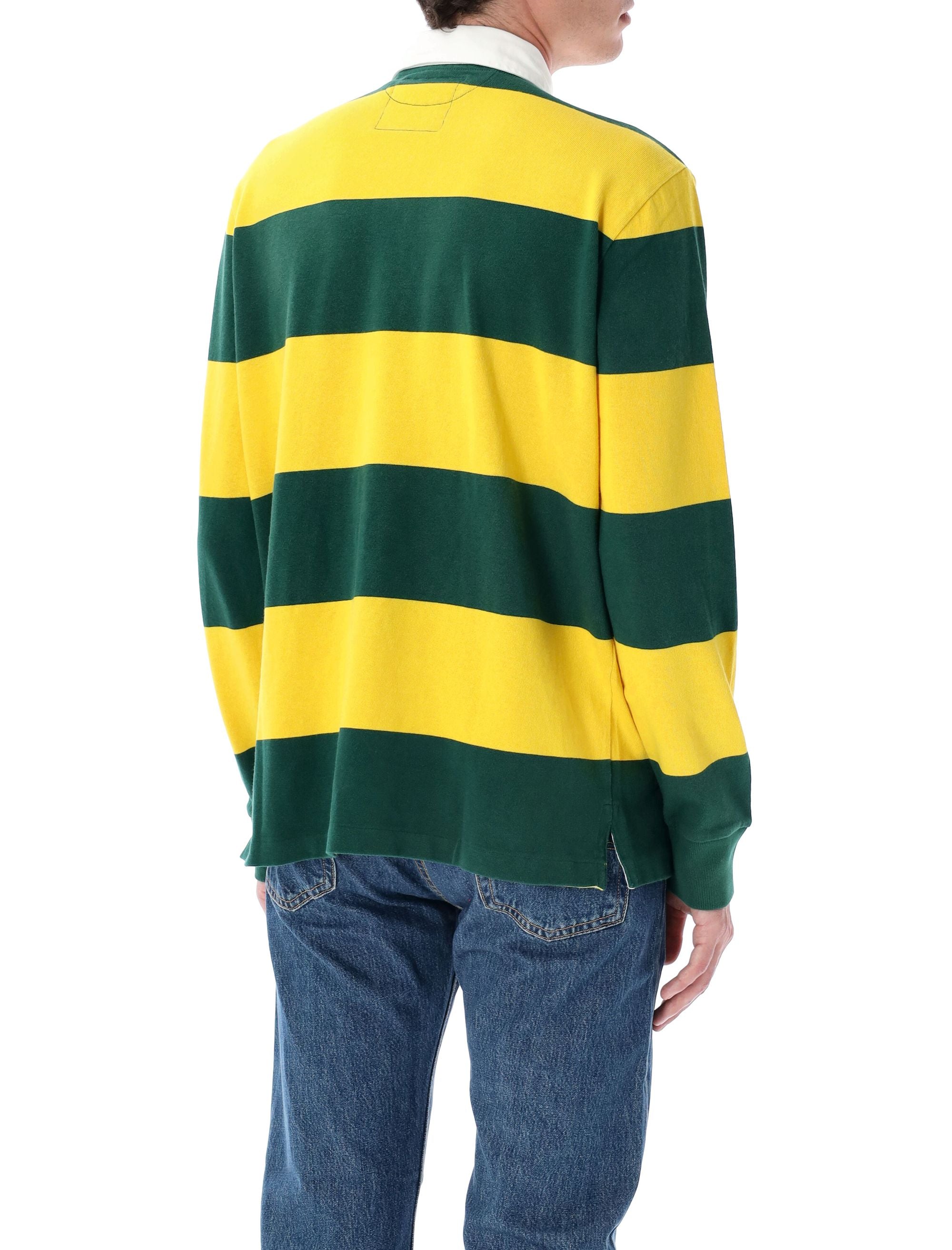 POLO RALPH LAUREN Striped Cotton Rugby Jumper - Size L