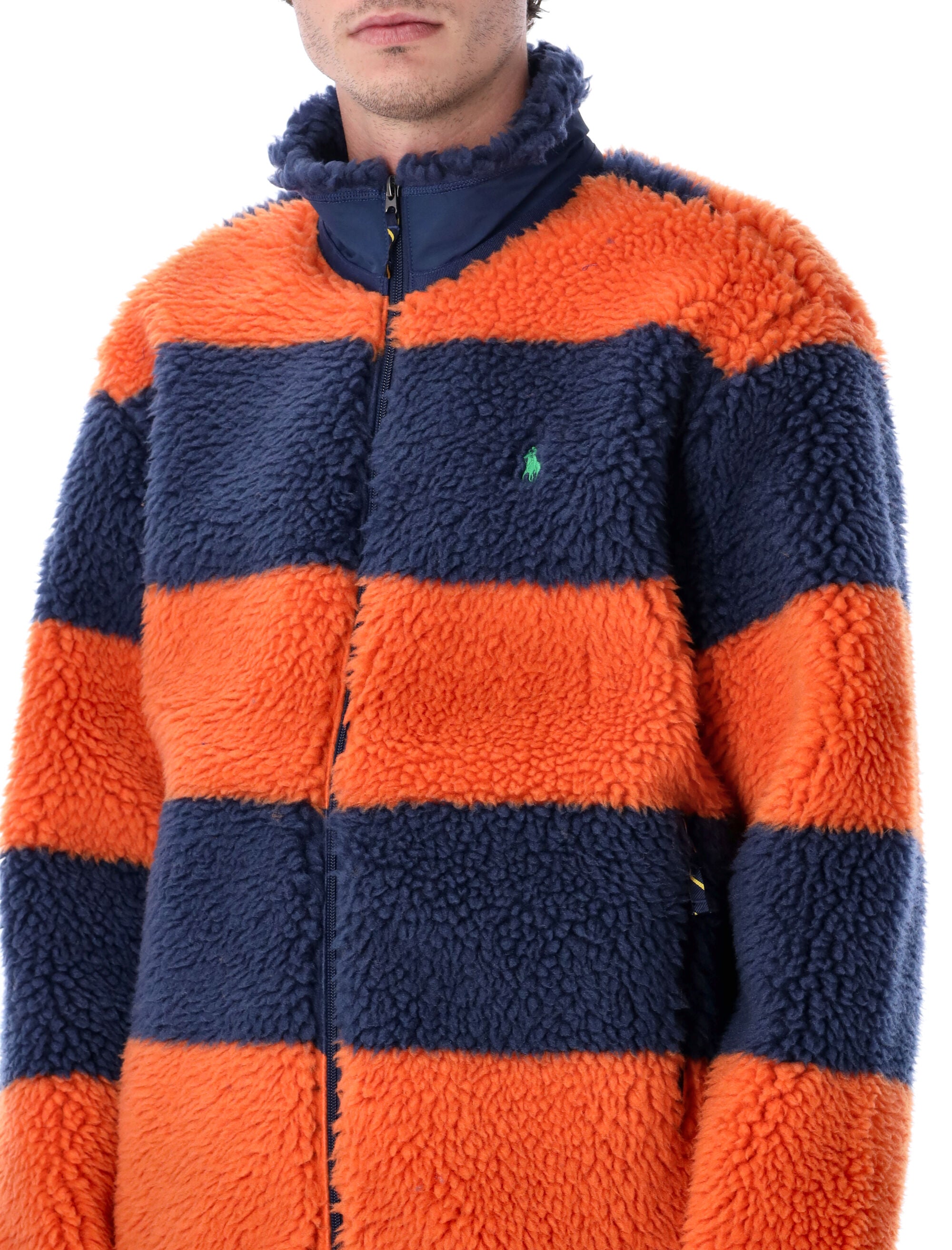 POLO RALPH LAUREN Men's Striped Pile Fleece Jacket - Size L