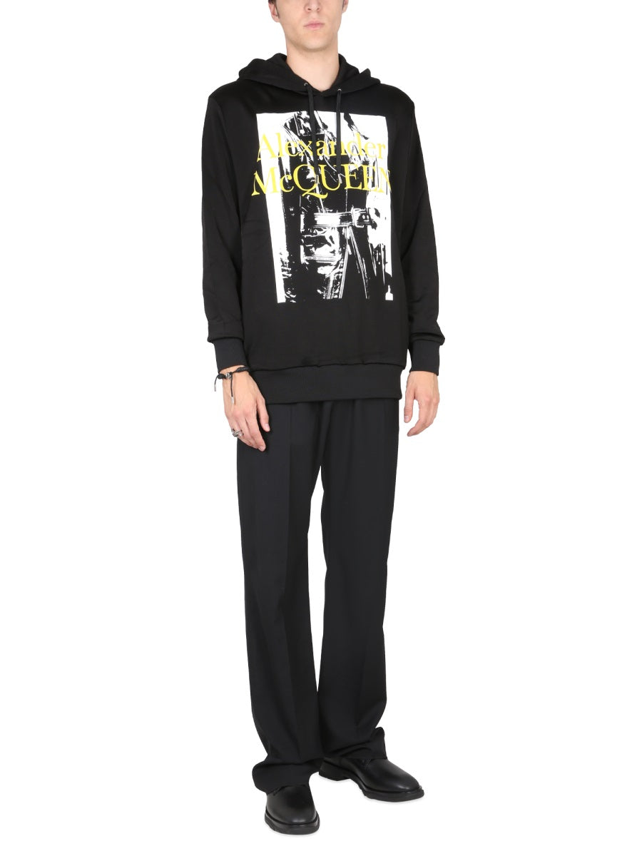 ALEXANDER MCQUEEN Atelier Print Men's Sweatshirt with Drawstring Hood