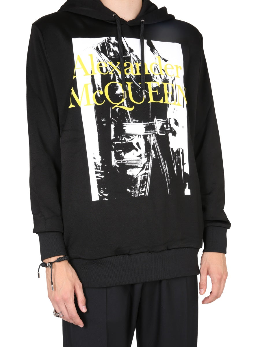 ALEXANDER MCQUEEN Atelier Print Men's Sweatshirt with Drawstring Hood