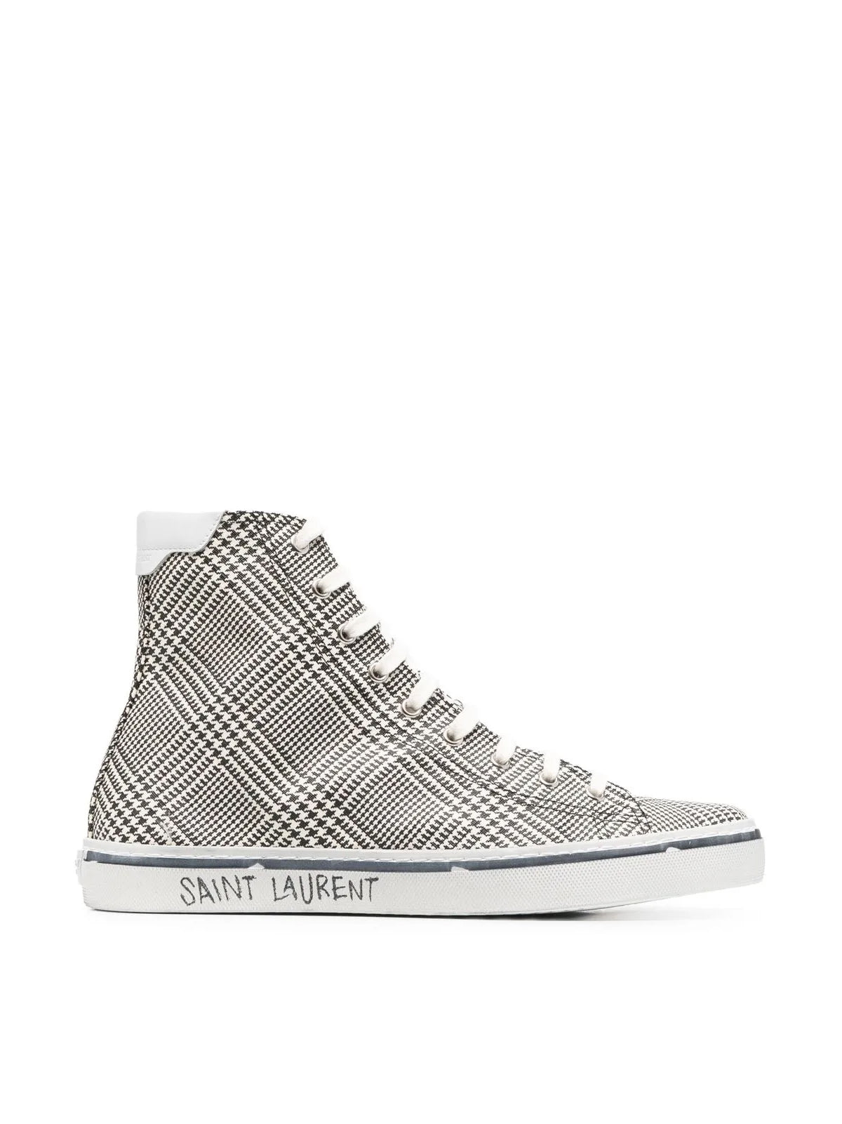 SAINT LAURENT Signature Logo Mid-Top Sneakers