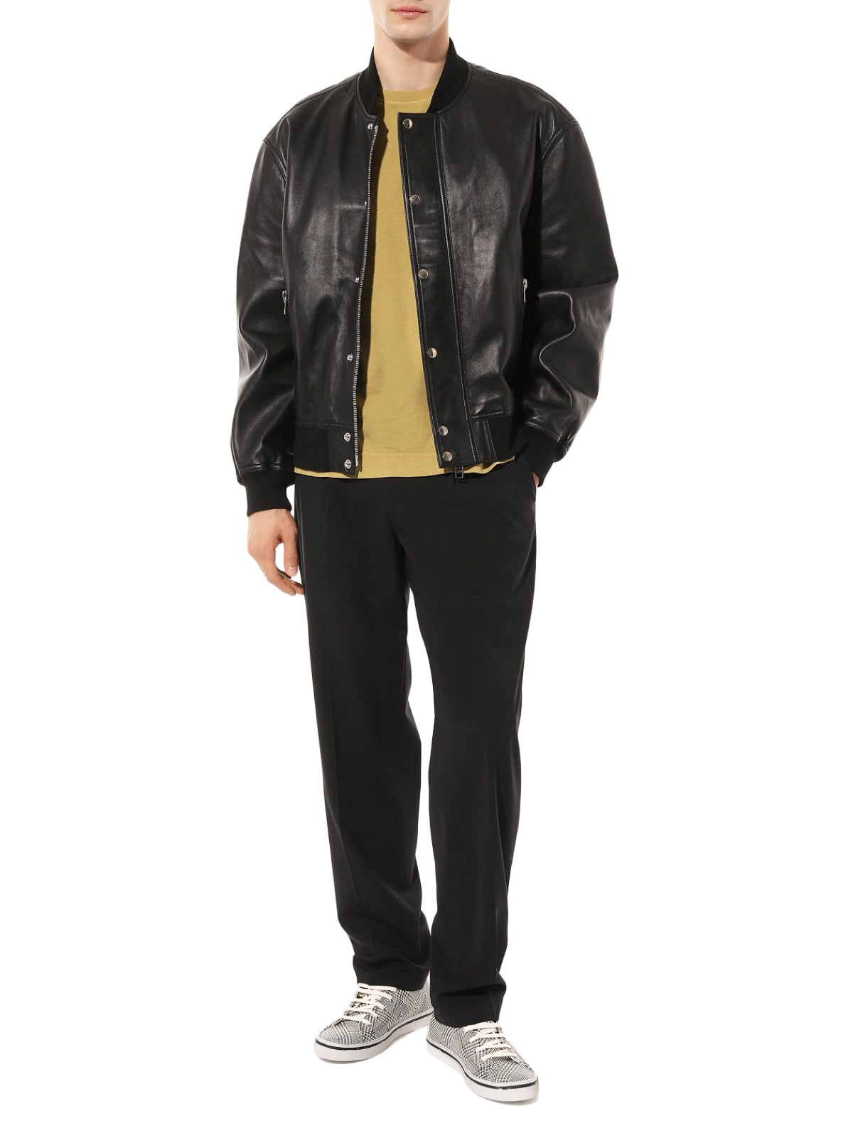 SAINT LAURENT Signature Logo Mid-Top Sneakers