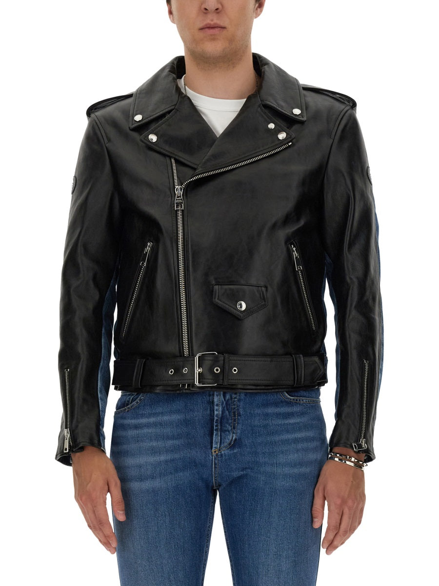 ALEXANDER MCQUEEN Men's Combo Biker Jacket