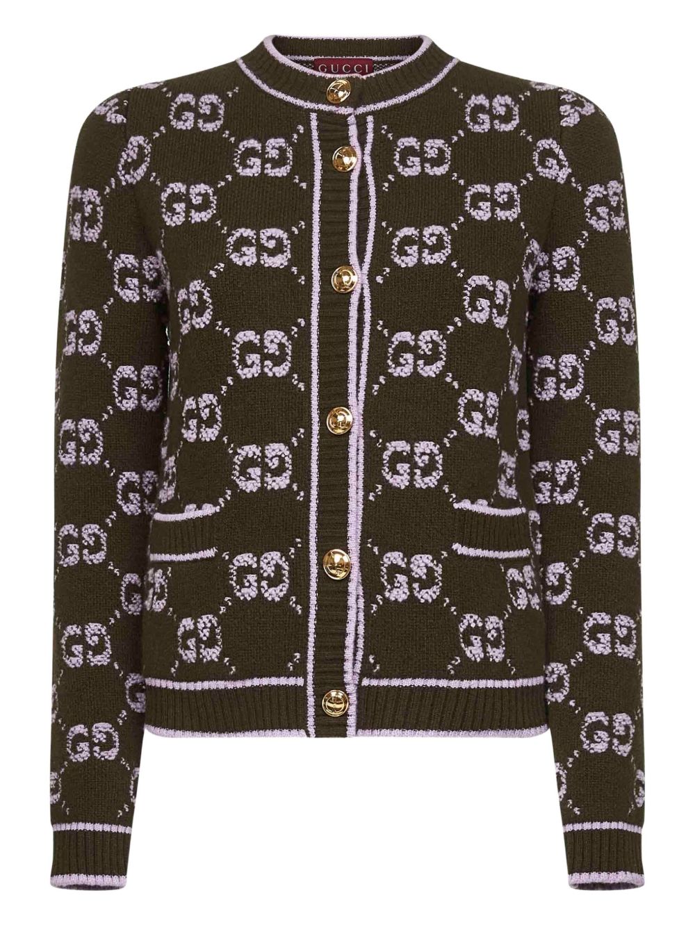 GUCCI Jacquard Bouclé Wool Cardigan - Regular Fit