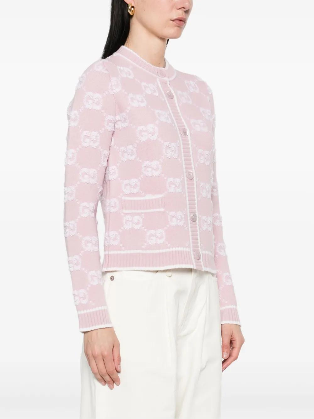 GUCCI Regular Fit Jacquard Bouclé Wool Cardigan - Size S