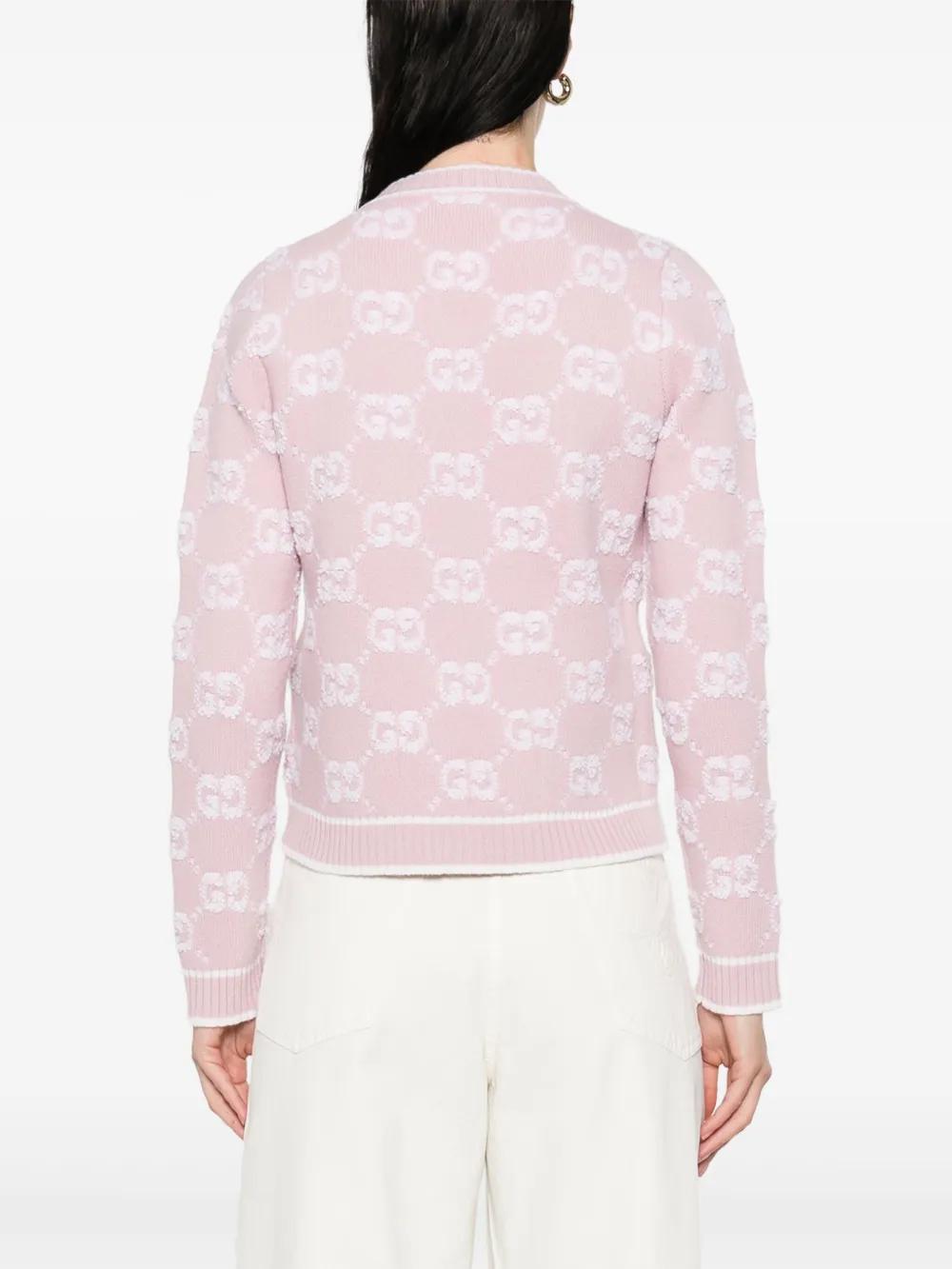 GUCCI Regular Fit Jacquard Bouclé Wool Cardigan - Size S