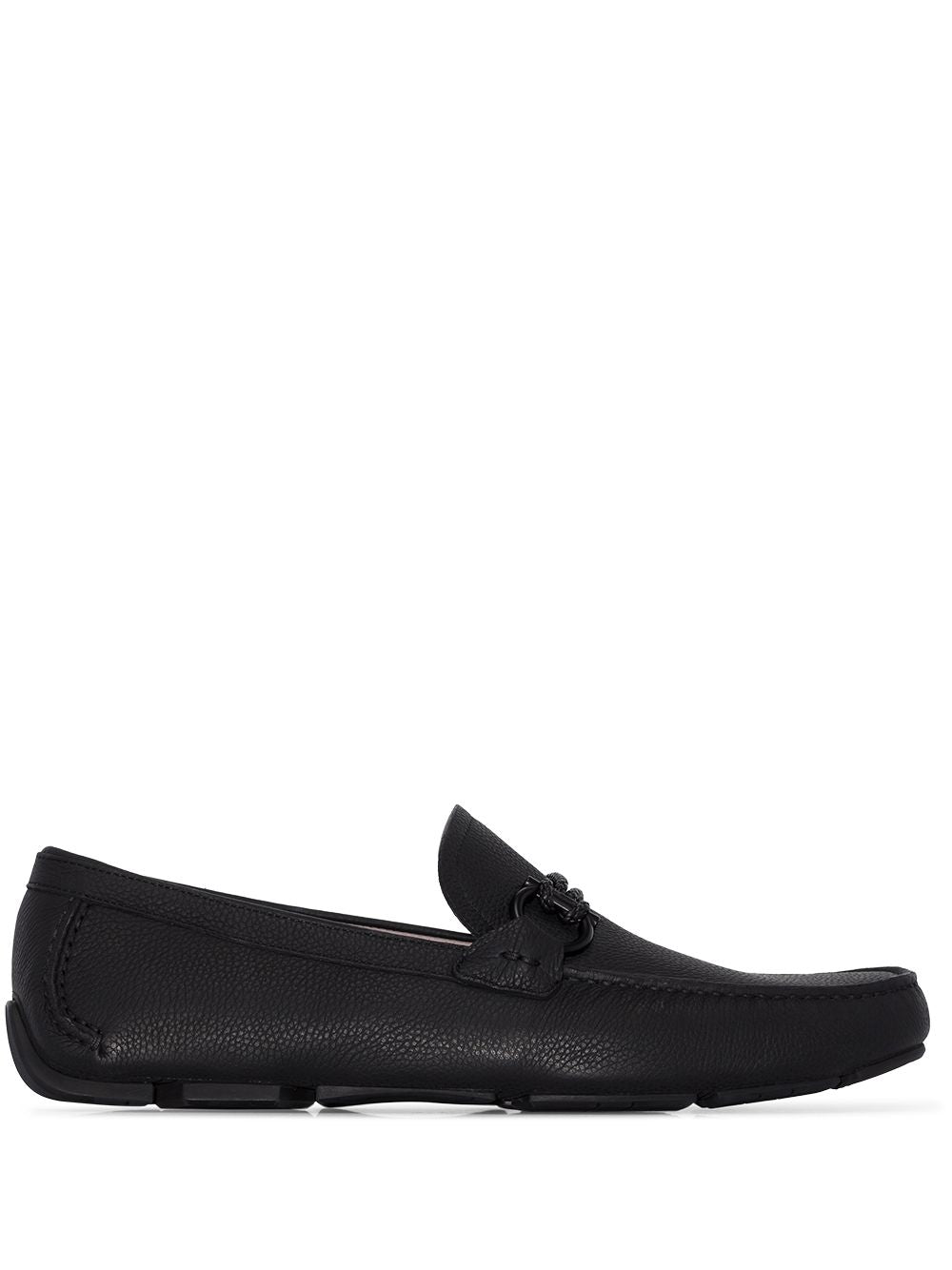 Ferragamo Men's Leather Flats with Rubber Sole