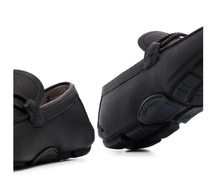 Ferragamo Men's Leather Flats with Rubber Sole