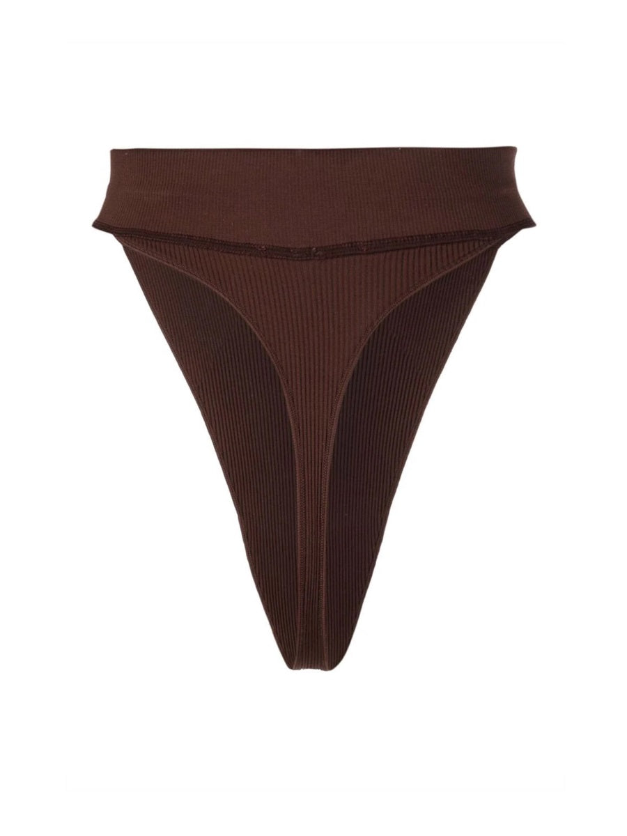 ANDREADAMO High Waist Ribbed Knit Slip-In T-Shirt