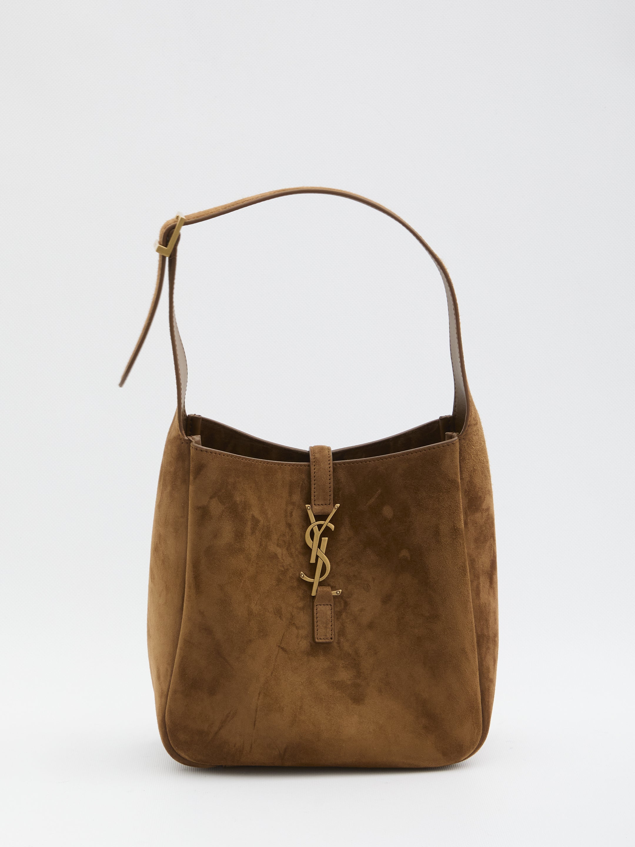 SAINT LAURENT Mini Pouch Handbag with Gold Logo Accent