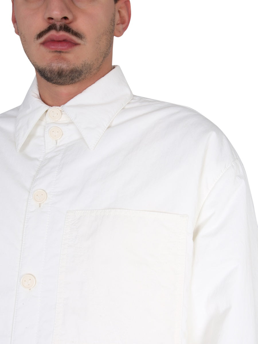 BOTTEGA VENETA Men's Technical Nylon Jacket with Button Closure and Patch