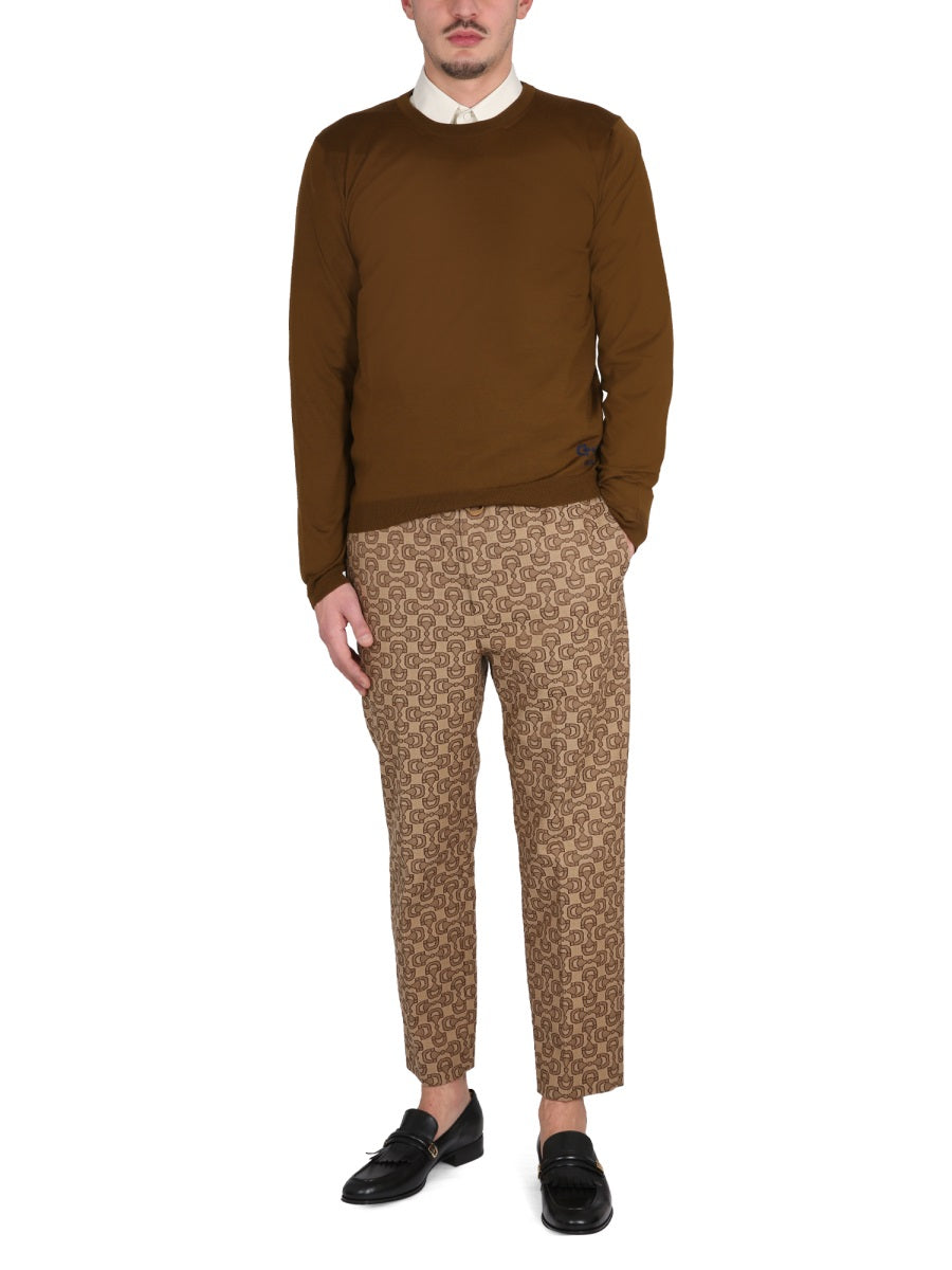 GUCCI Wool T-Shirt with Logo Embroidery for Men