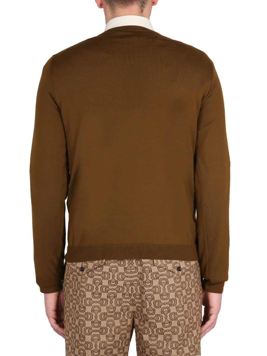 GUCCI Wool T-Shirt with Logo Embroidery for Men