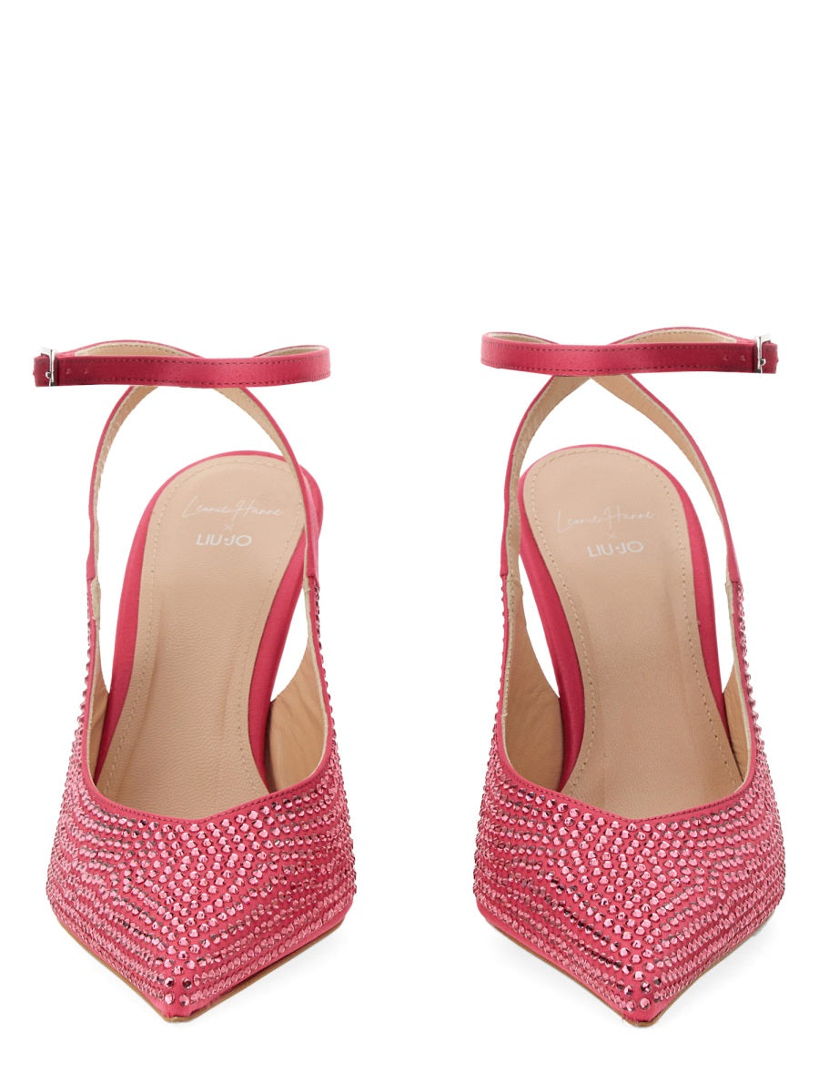 LEONIE HANNE X LIU JO Satin Slingback Heels with Hourglass Heel 10cm