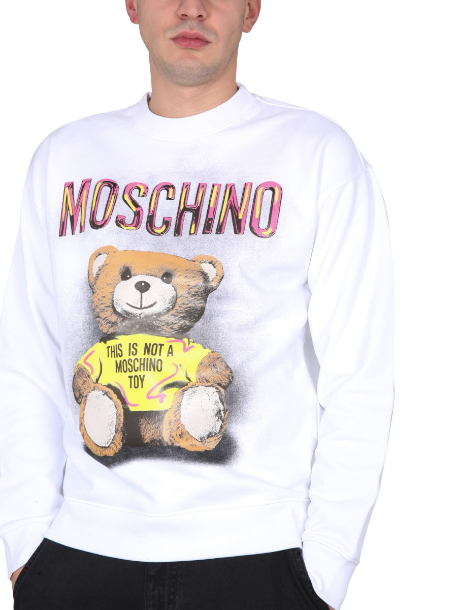 MOSCHINO Teddy Print Sweatshirt with Necklace for Men