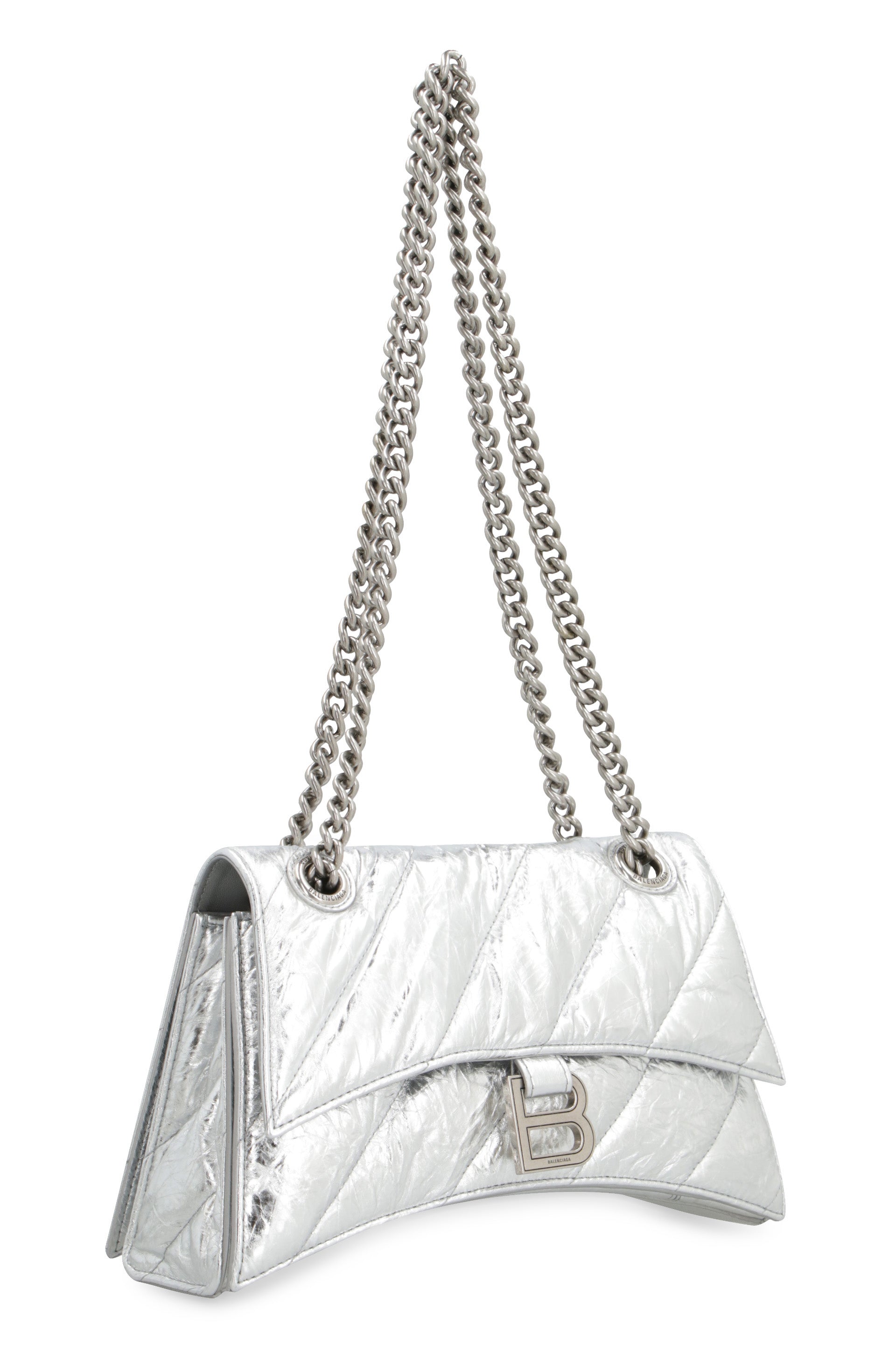 BALENCIAGA Mini Crushed Leather Handbag with Chain