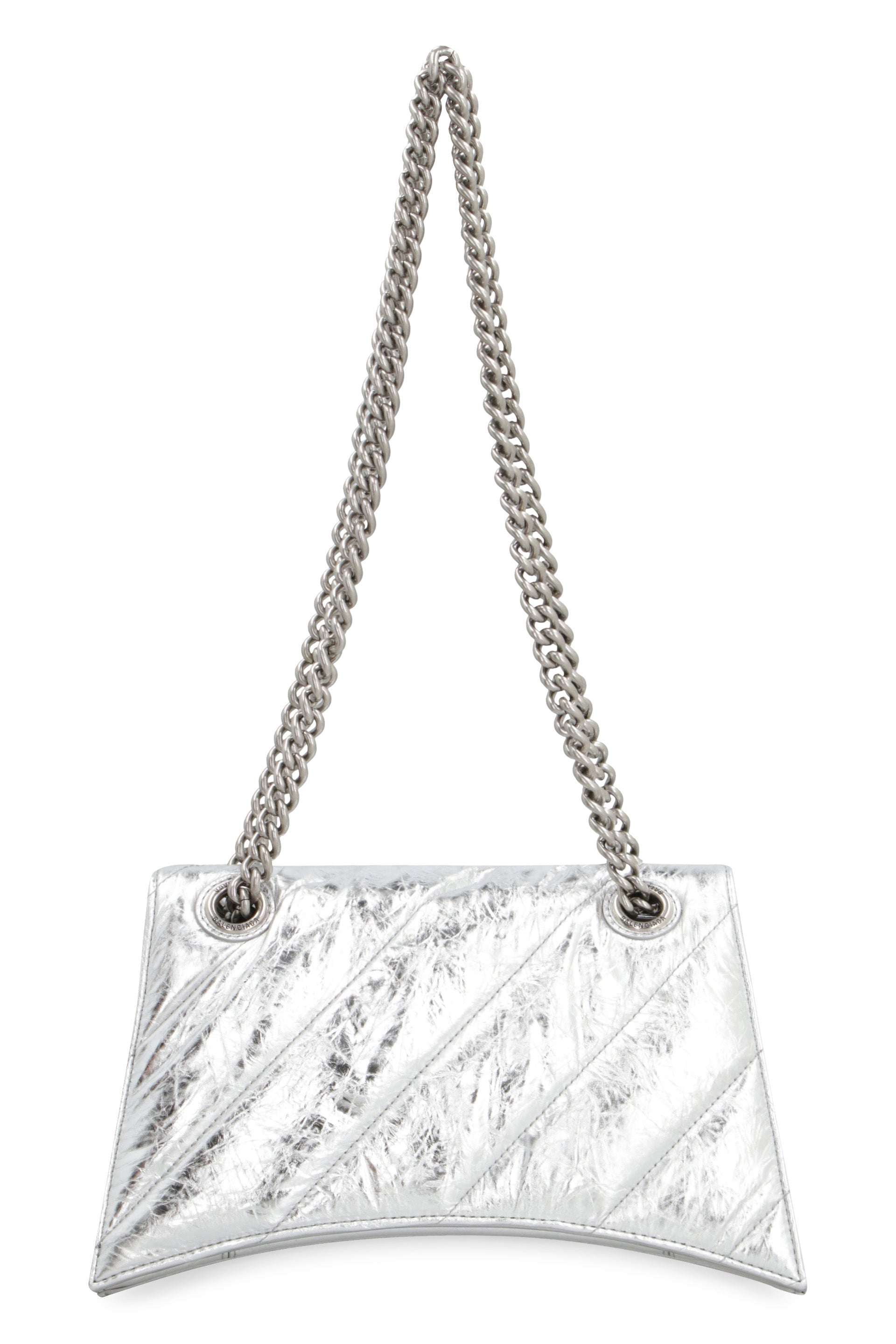 BALENCIAGA Mini Crushed Leather Handbag with Chain