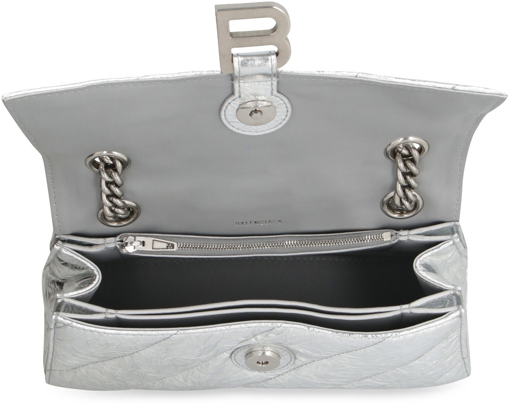 BALENCIAGA Mini Crushed Leather Handbag with Chain