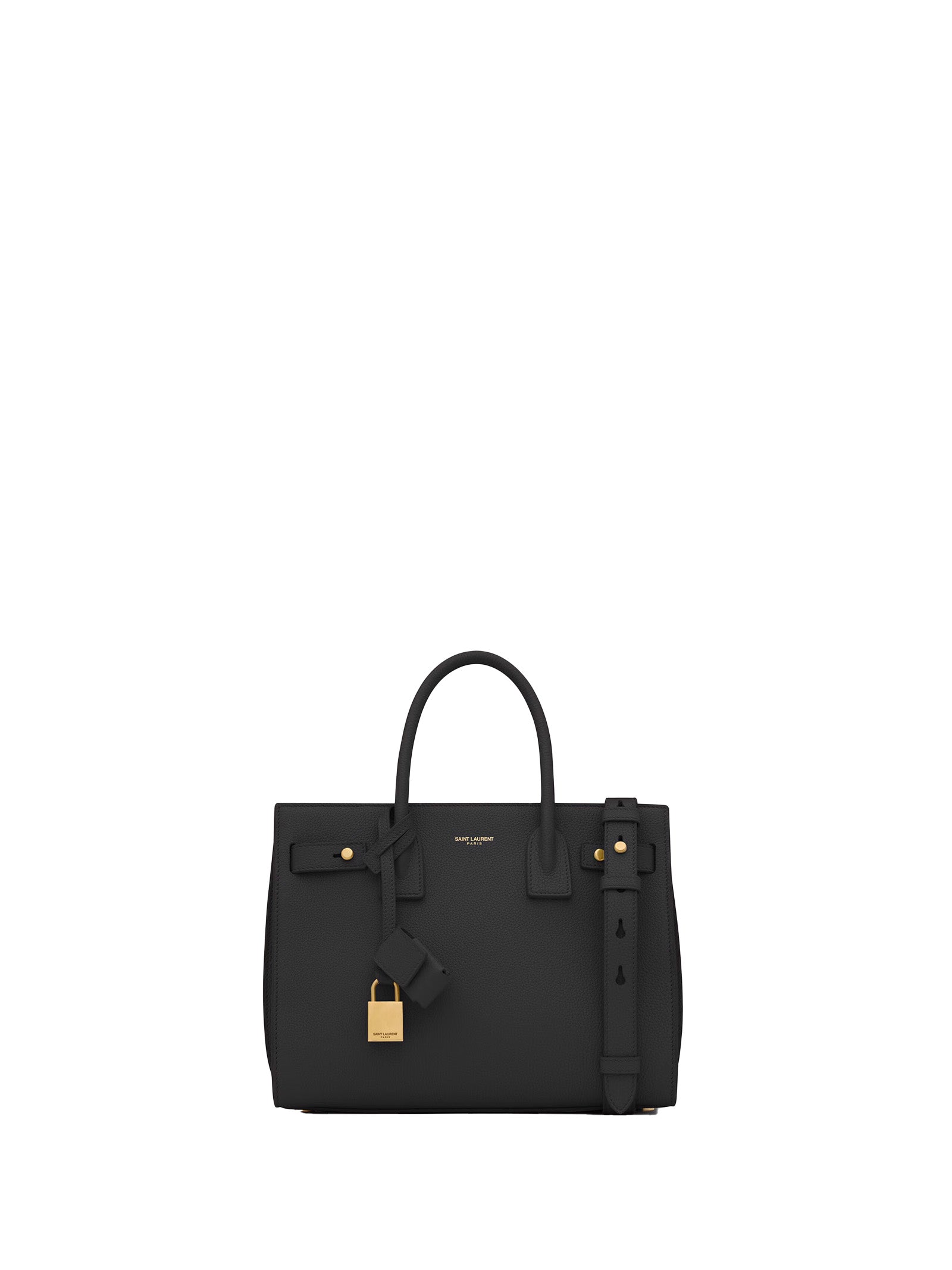 SAINT LAURENT Mini Handbag in Hammered Leather with Adjustable Shoulder Strap