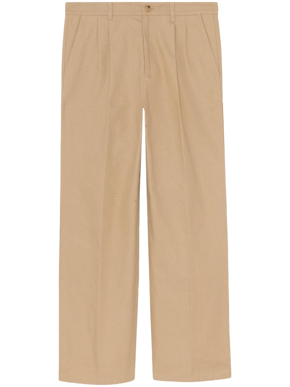 GUCCI Cotton Pants with Embroidered Detail, Size IT 46